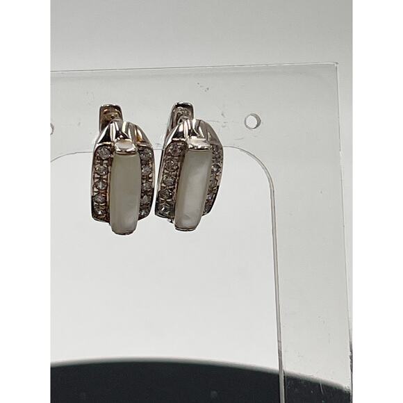 Ross Simon’s Sterling Silver Mother of Pearl Bar Pendant Necklace Earring Set - Picture 8 of 15